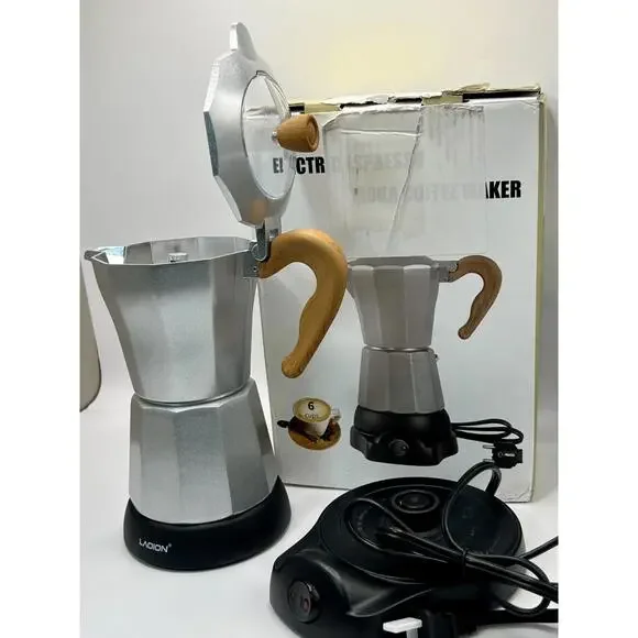 Electric Moka Pot Espresso Maker 6-Cup (300ml) Portable with Detachable Base - Picture 5 of 9